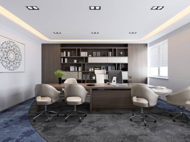 3D render modern ofis Oda