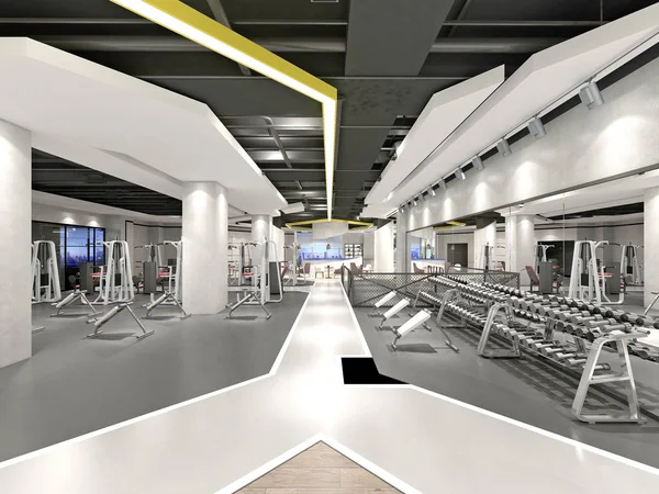3d render of gym fitness saloon