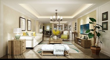 3D render ev iç, oturma odası