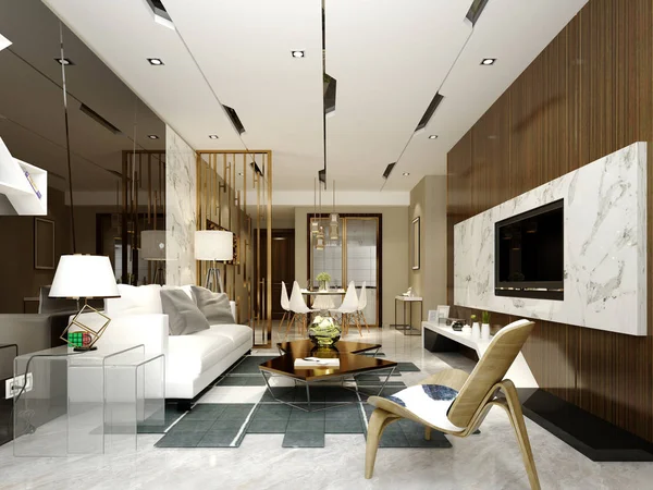 Render Modern Ruang Tamu — Stok Foto