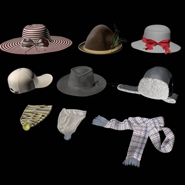 Renderizado Cabeza Sombrero — Foto de Stock