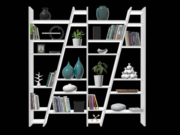 3d render of modern bookshelf