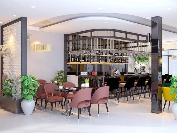 Rendering Lusso Ristorante Caffè — Foto Stock