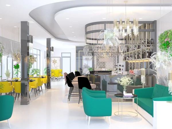 Rendering Del Ristorante Caffè Lusso — Foto Stock