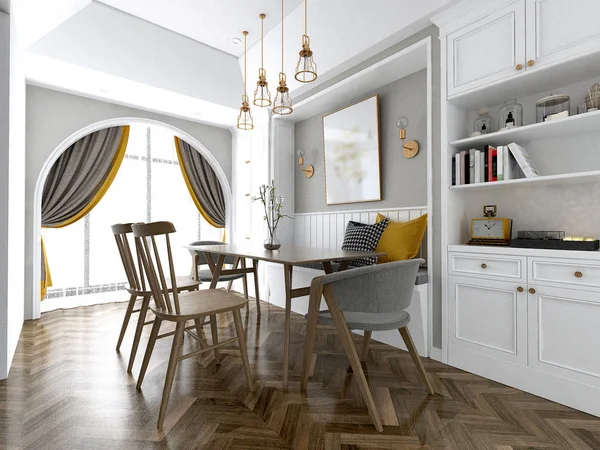 Render Dining Room — Stock Photo, Image