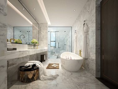 3D render lüks banyo