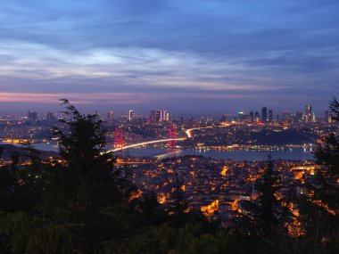 Istanbul Boğaz manzaralı gün batımında