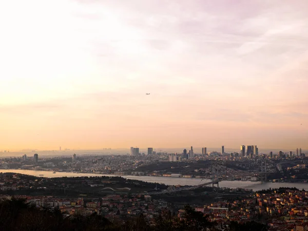 Estambul Vista Del Bósforo Atardecer —  Fotos de Stock