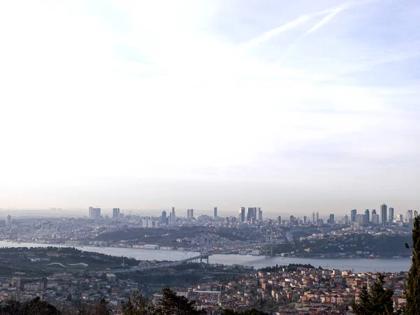 Pandangan Bosporus Istanbul Saat Matahari Terbenam — Stok Foto