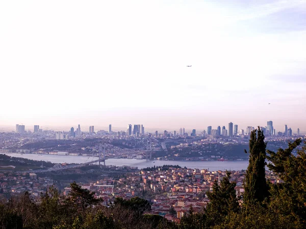 Pandangan Bosporus Istanbul Saat Matahari Terbenam — Stok Foto