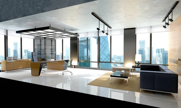 3D render modern çalışma ofis