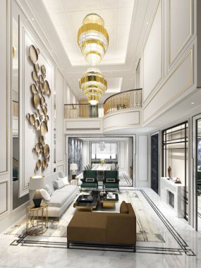 3D render ev oturma odası
