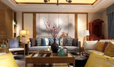 3D render ev oturma odası