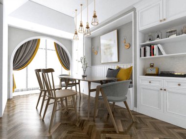 3D render modern oturma odası