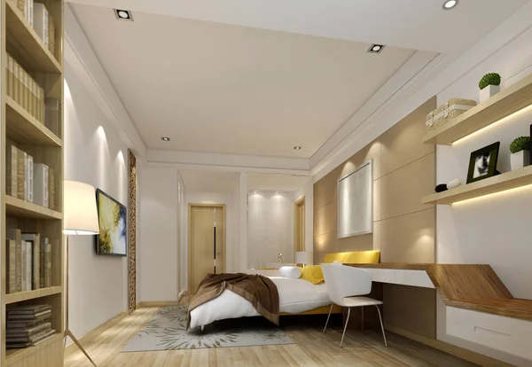 Render Lüks Otel Yatak Odası — Stok fotoğraf