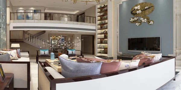 3D render modern oturma odası