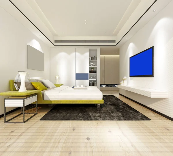 Render Luxury Hotel Room Stock Photo