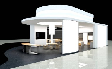 3D render Fuar Standı
