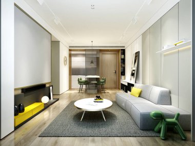 3D render otel odası