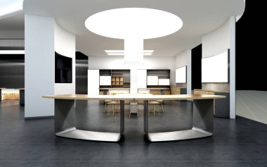 3D render sergi stand tasarımı