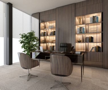 3D render çalışma alanı, office iç