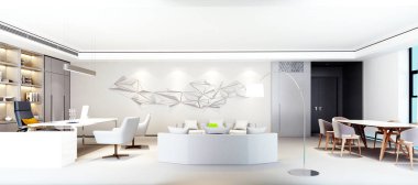 3D render modern çalışma alanı