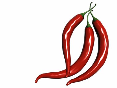 3D render kırmızı biber biber