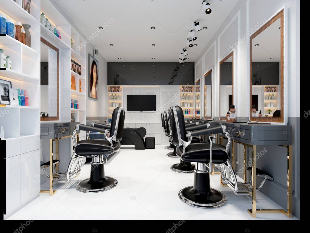 3d render man barber shop