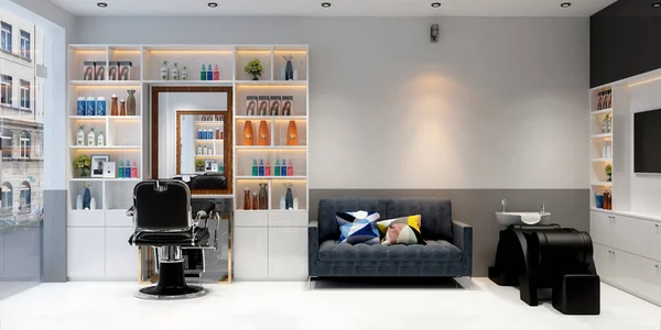 Erkek berber dükkanı 3D render