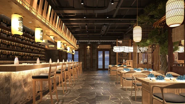 Cafe restoranının 3D görüntüsü