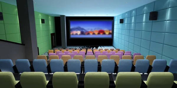 Render Mini Cinema Saloon — Stock Photo, Image