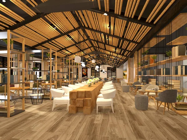 3D render Cafe Restoran