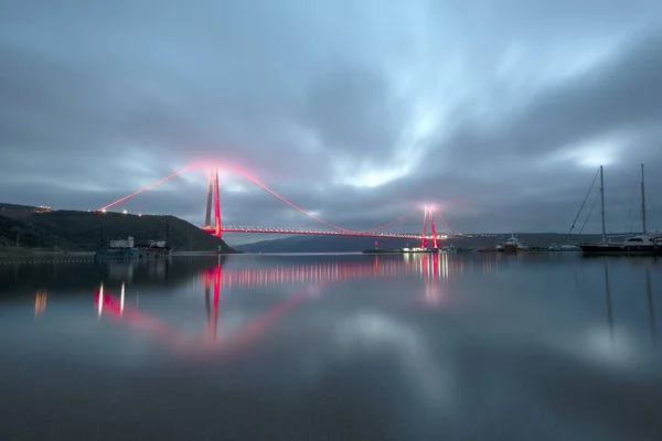 Aerial View Yavuz Sultan Selim Bridge Istanbul Bosphorus — Stock Photo, Image