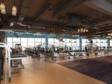 Spor spor salonu fitness salonu 3d render