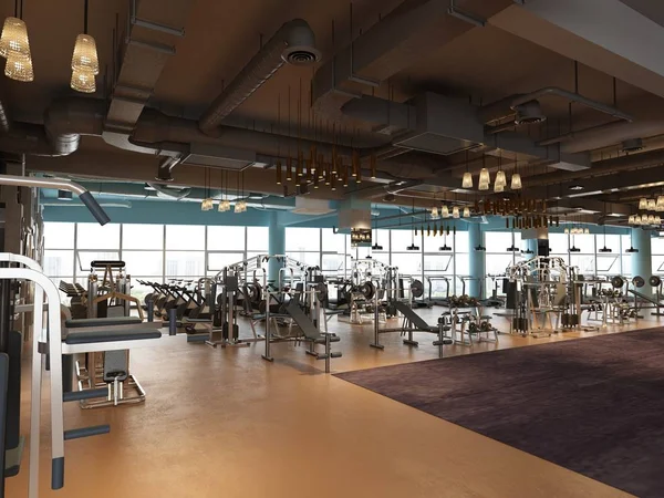 Render Siłownia Sportowa Fitness Saloon — Zdjęcie stockowe