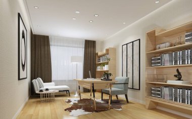 Çalışma ofisinin 3D canlandırması