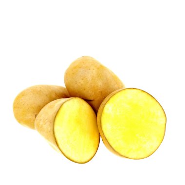 Beyaz arka planda patates 3d render