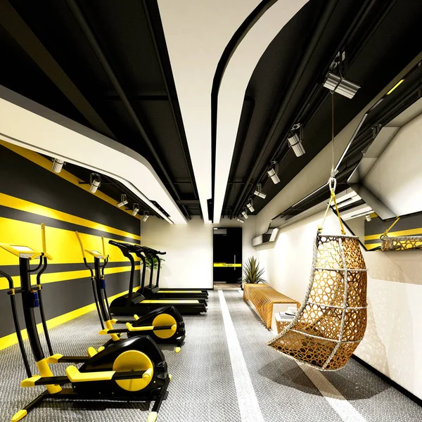 Renderizar Ginásio Fitness Center — Fotografia de Stock