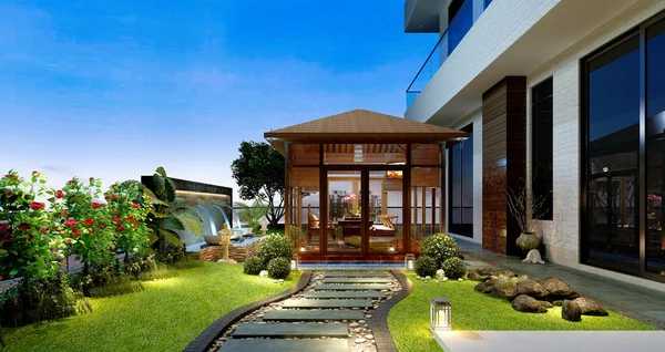 Pergola açık 3d render