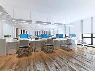 3D render modern çalışma ofis