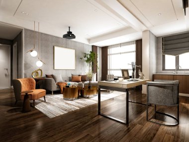 Çalışma ofisinin 3D canlandırması