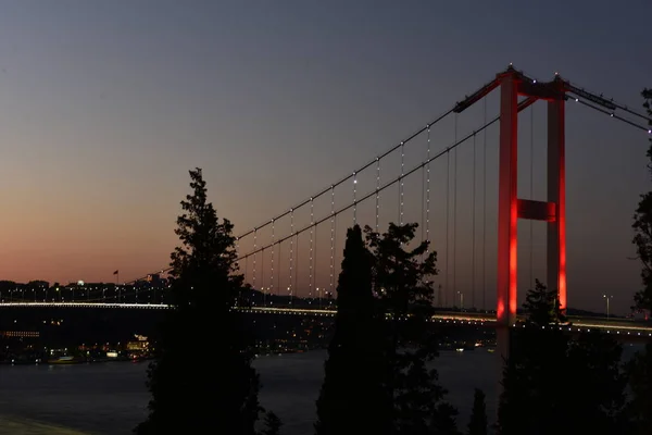 Istanbul Bosphorus Bridge Night — Stock Photo, Image