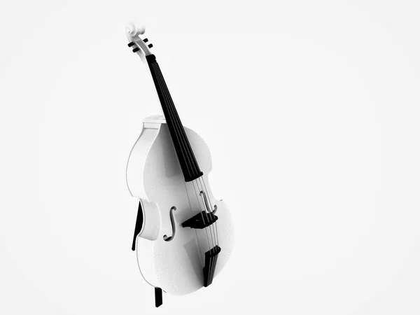 Rendering Weiße Kontrabass Gitarre — Stockfoto