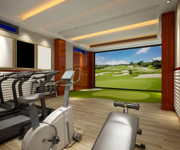 Render Fitness Sport Room — Stockfoto