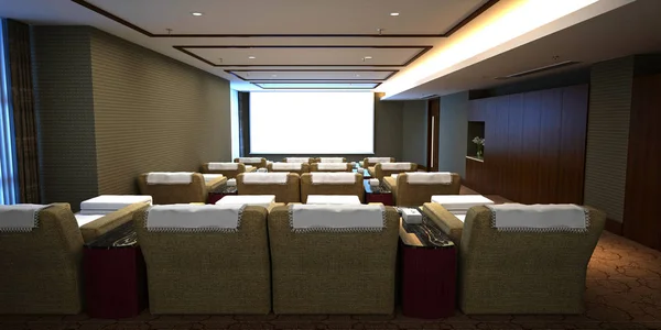 Rendering Della Sala Home Cinema — Foto Stock