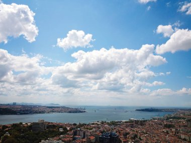 Gün batımında İstanbul'un havadan görünümü