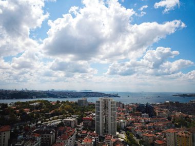 Gün batımında İstanbul'un havadan görünümü