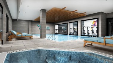 3d yaşam alanı spa yaşam alanı render