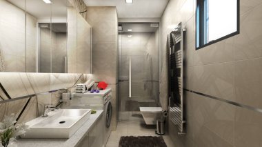 Modern lüks banyo 3d render
