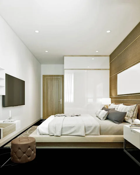 Render Modern Hotel Room — Stock Photo, Image